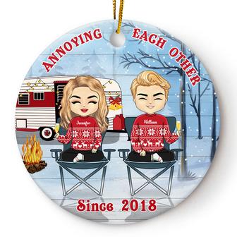 Camping Chibi Couple Custom Ornament - Christmas Gift - Thegiftio UK