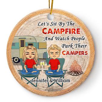 Camping Couple Let's Sit By The Campfire Custom Ornament - Thegiftio UK