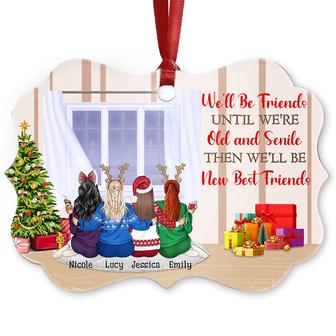 Bestie We'll Be Friends Until Old And Senile Custom Ornament - Thegiftio UK