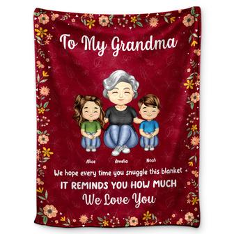 We Hope Every Time You Snuggle This Blanket - Gift For Mom, Grandma - Personalized Fleece Blanket - Thegiftio UK