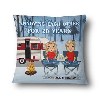Camping Chibi Couple Personalized Pillow - Gift for Couples - Thegiftio UK