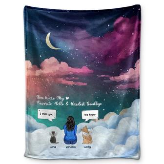 You Were My Favorite Hello And Hardest Goodbye - Memorial Gift - Personalized Fleece Blanket - Thegiftio UK