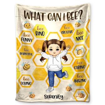 Be Funny Be Kind - Gift For Granddaughter, Grandson, Kids - Personalized Fleece Blanket - Thegiftio UK