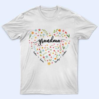 Mom Grandma Flowers Personalized T-Shirt - Gift for Mother - Thegiftio UK