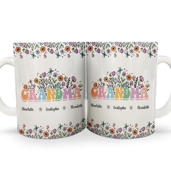 Mom Grandma Floral Personalized Mug - Gift for Mother - Thegiftio UK