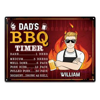 Dad's BBQ Timer Personalized Metal Sign - Gift for Grandpa - Thegiftio UK