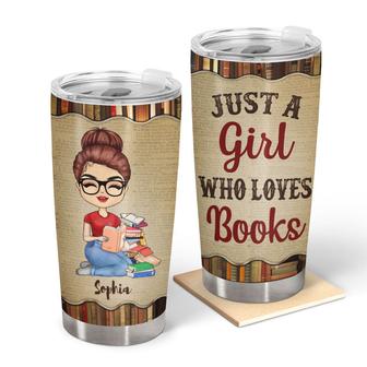 A Girl Who Loves Books Custom Tumbler - Gift for Readers - Thegiftio UK