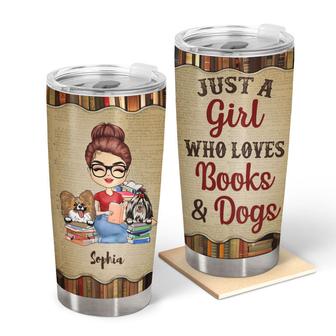 A Girl Who Loves Books Custom Tumbler - Gift for Dog Lovers - Thegiftio UK
