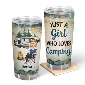 Just A Girl Who Loves Camping Custom Tumbler - Campers Gift - Thegiftio UK