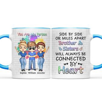 Side By Side Or Miles Apart Custom Mug - Gift For Sibling - Thegiftio UK