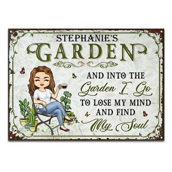 And Into The Garden I Go Personalized Metal Sign - Thegiftio UK