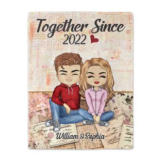 Together Since Husband Wife - Couple Gift - Personalized Custom Fleece Blanket - Thegiftio UK