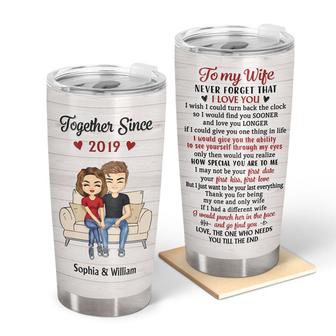 Never Forget That I Love You Custom Tumbler - Couples Gift - Thegiftio UK