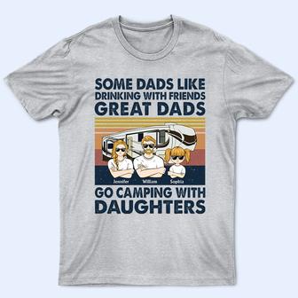 Great Dad Go Camping With Daughters Custom T-Shirt - Gift - Thegiftio UK