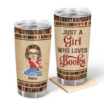 Just A Girl Who Loves Books Chibi Reading Custom Tumbler - Thegiftio UK