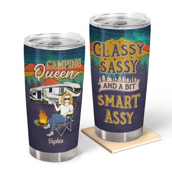 Camping Queen Classy Sassy Custom Tumbler - Gift for Women - Thegiftio UK