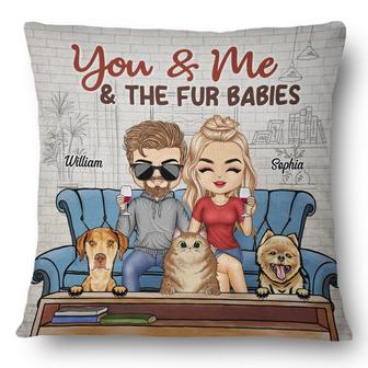 You And Me And The Fur Babies Custom Pillow - Thegiftio UK