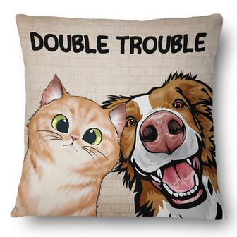 Double Trouble Personalized Pillow - Gift for Dog Lovers - Thegiftio UK