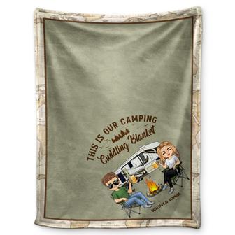 This Is Our Camping Cuddling Blanket Camping - Anniversary, Birthday Gift For Spouse, Husband, Wife, Boyfriend, Girlfriend - Personalized Custom Fleece Blanket - Thegiftio UK