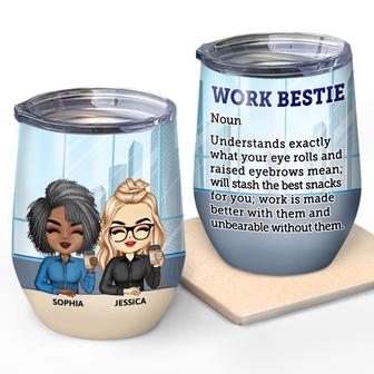 Work Bestie Definition Personalized Wine Tumbler - Thegiftio UK