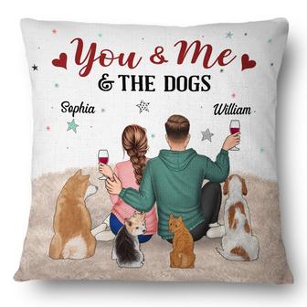 You And Me And The Dogs Personalized Pillow - Couples Gift - Thegiftio UK