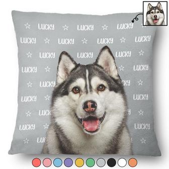 Custom Photo Human And Pet Name Pillow - Gift for Dog Lovers - Thegiftio UK
