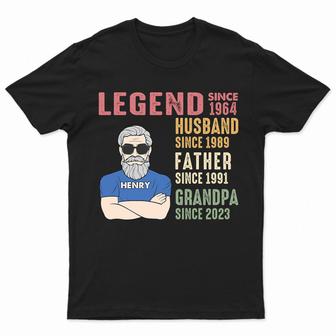 Legend Husband Father Grandpa Custom T-Shirt - Gift for Dad - Thegiftio UK