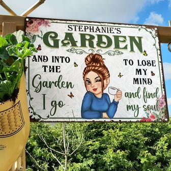 And Into The Garden I Go Personalized Metal Sign - Thegiftio UK
