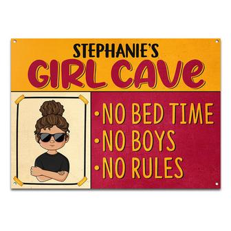 No Bed Time No Boys Personalized Metal Sign - Gift for Kids - Thegiftio UK