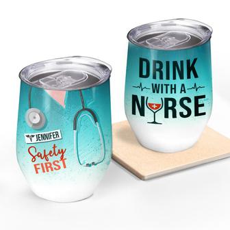 Nurse Safety First Custom Wine Tumbler - Labor Day Gift - Thegiftio UK