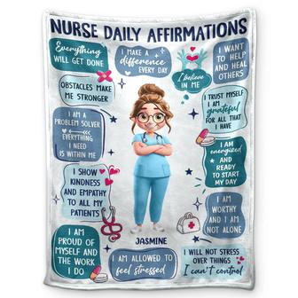 Nurse Daily Affirmations - Personalized Fleece Blanket, Sherpa Blanket - Thegiftio UK