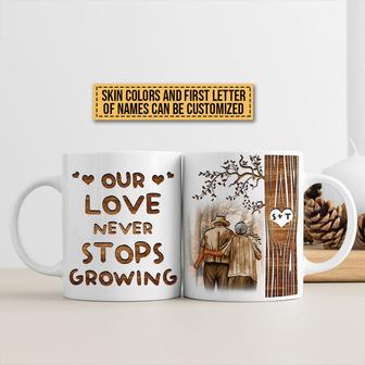 Old Couple Never Stops Growing Custom Mug - Anniversary Gift - Thegiftio UK