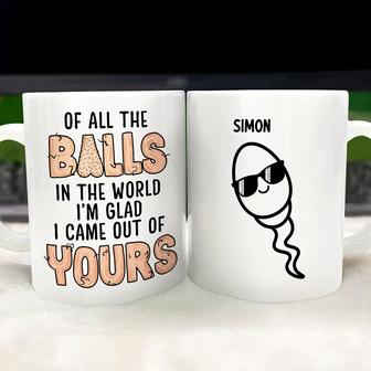 Of All The Balls Custom Mug - Gift for Dad - Thegiftio UK