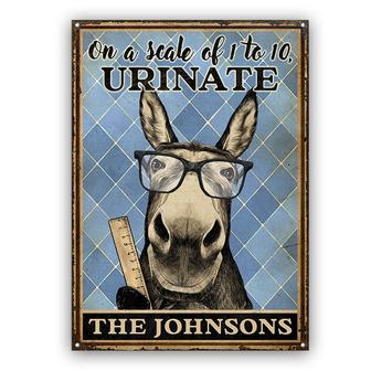 On The Scale Donkey Personalized Metal Sign - Gift for Farm - Thegiftio UK