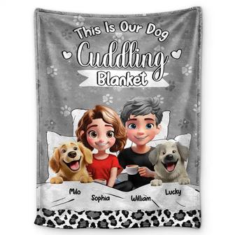 Our Dog Cuddling Blanket - Personalized Fleece Blanket, Sherpa Blanket - Thegiftio UK