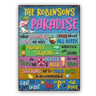 Paradise Whatever Happens Custom Metal Sign - Pool Gift - Thegiftio UK