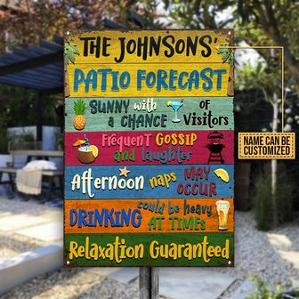 Patio Forecast Chance Of Visitors Custom Metal Sign - Gift - Thegiftio UK