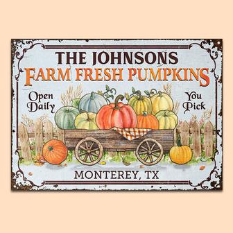 Farm Fresh Pumpkin Personalized Metal Sign - Fall Gift - Thegiftio UK