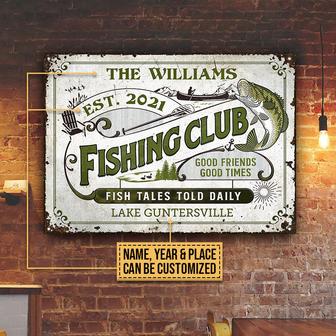Fishing Fish Tales Told Daily Custom Metal Sign - Thegiftio UK