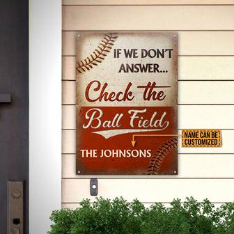 Check The Ball Field Personalized Metal Sign - Baseball Gift - Thegiftio UK