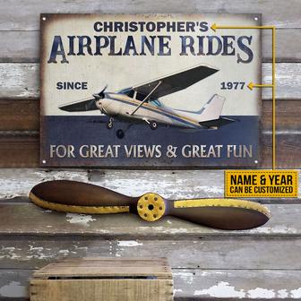 Personalized Pilot Airplane Rides Custom Metal Sign - Gift - Thegiftio UK
