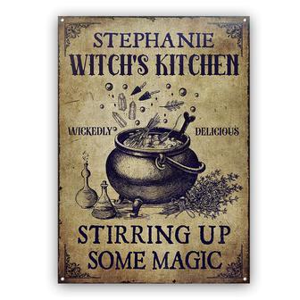Stirring Up Some Magic Custom Metal Sign - Halloween Gift - Thegiftio UK