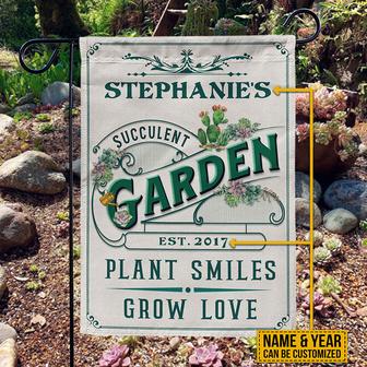 Smiles Grow Personalized Garden Flag - Gift for Gardeners - Thegiftio UK