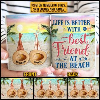 Beach Bestie Life Is Better Custom Mug - Best Friend Gift - Thegiftio UK