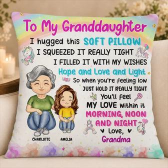 Granddaughter Unicorn Hug Custom Pillow - Gift for Kids - Thegiftio UK