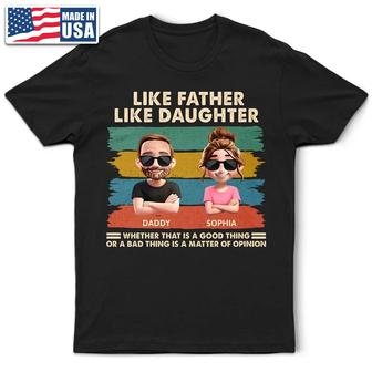 Like Father Like Daughter Funny Dad Custom T-Shirt - For Dad - Thegiftio UK