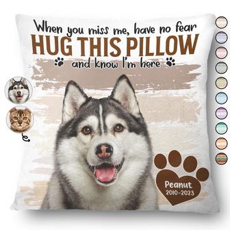 Custom Photo Dog Cat Hug Personalized Pillow - Memorial Gift - Thegiftio UK