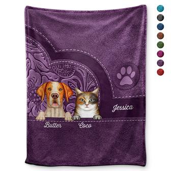 Cute Dogs And Cats Aesthetic Pattern - Birthday, Loving Gift For Pet Lovers, Dog Mom, Cat Mom - Personalized Fleece Blanket, Sherpa Blanket - Thegiftio UK