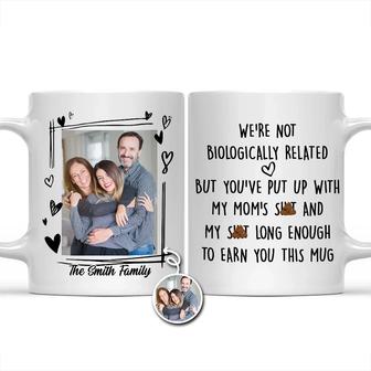 We're Not Biologically Related Custom Mug - Gift for Stepdad - Thegiftio UK