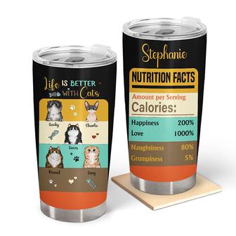 Cat Lovers Life Is Better Custom Tumbler - Cat Lovers Gift - Thegiftio UK
